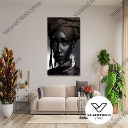 Decorative Wall Art, African Woman Canvas Print, African Woman Wall Art, African American Home Decor, African Luxury Wal