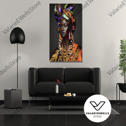 Decorative Wall Art, African Woman Wall Art, African Woman Canvas Print, African American Home Decor, African Traditiona