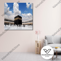 decorative wall art, kabe canvas wall art, kaaba poster print, mekka extra large canvas wall art, islamic wall art decor