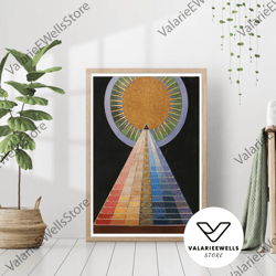 Decorative Wall Art, Decorate The Living Room, Bedroom and Workplace, Hilma Af Klint Altarpiece Modern Abstract Art Pyra