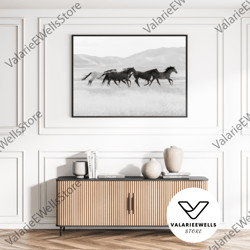 Decorative Wall Art, Decorate The Living Room, Bedroom and Workplace, Running Wild Horses Mountain Photography Field Boh