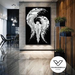 Love Angels Hugging White Paint Roll Up Canvas, Stretched Canvas Art, Framed Wall Art Painting
