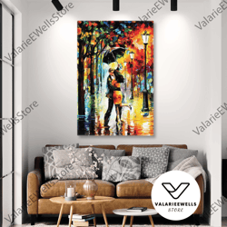 Love Wall Art, Kiss Canvas Art, Romantic Wall Art, Autmn Canvas Art Decor, Roll Up Canvas, Stretched Canvas Art, Framed