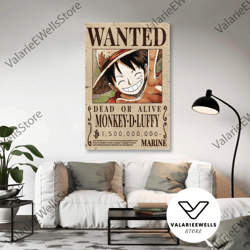 Monkey D Luffy Poster, Anime Canvas Art, Anime Lover Gift, Gift For Him, Roll Up Canvas, Stretched Canvas Art, Framed Wa