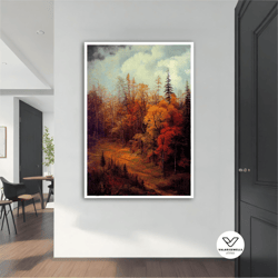 autumn landscape, autumn decorative wall art, autumn canvas, landscape decorative wall art, landscape canvas, nature dec