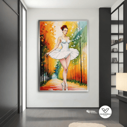colorful ballerina canvas, effect ballerina girl print, ballerina decorative wall art, ballerina canvas print, ballerina