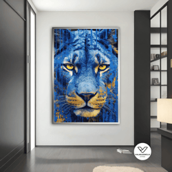 tiger canvas painting, tiger poster, tiger decorative wall art, tiger art, animal canvas, home decor, wall decor, animal