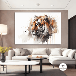 tiger canvas decorative wall art, majestic tiger canvas art, exquisite big cat painting, tiger canvas painting, animal c