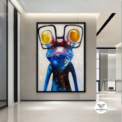 frog painting pop art animal painting framed decorative wall art acrylic paintings on canvas original modern extra large