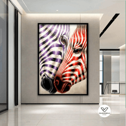 Unique Design Abstract White Horses Print On Canvas And Fine Art Paper, Mustang Print, Horse Artwork, Gift For Home, Fra
