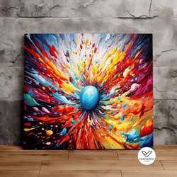 Explosions Of Color On A Canvas, Modern Art, Surreal Art, Oil Painting Style, Scenic Decorative Wall Art, Canvas Art, Ca