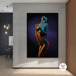 Sexy Woman Canvas Painting, Erotic Print, Erotic,Sensual Woman Canvas, Different Frame Options For Your Home And Office