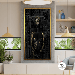 African Woman, Canvas Painting, Ethnic Painting, Black Woman Painting, Ethnic Poster, Decorative Wall Art Canvas Design,