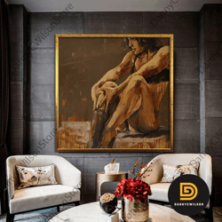 nude body canvas, woman art, bedroom, nude canvas print, sexy body decor, bedroom decoration,erotic art painting, framed