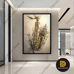 saxophone canvas print, music art , wall art home decor, music canvas painting, saxophone canvas poster