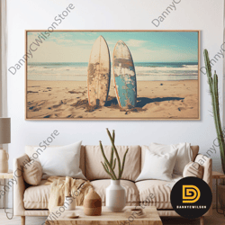 abandoned surfboards on miami beaches in the 1980s - framed canvas print - photography print - vaporwave aesthetic wall