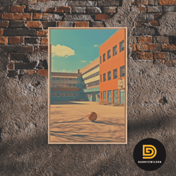 an abandoned 1970s high school, photography print, framed canvas print, back to school, liminal art