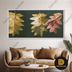 Autumn Leaf Arrangement Wall Decor, Ready To Hang Canvas Print Wall Art, Fall Decor
