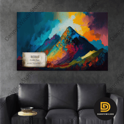 batura ii, mountain wall art, framed canvas print, mountain landscape paining print, abstract landscape art