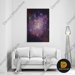 Beautiful Red And Purple Galaxy, Telescope Space Art, Framed Canvas Print, Wall Decor, Cool Wall Art