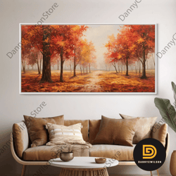 Fall Decor, Beautiful Forest In Early Autumn, Landscape Framed Canvas Print Painting, Wall Art, Wall Decor, Autumn Decor