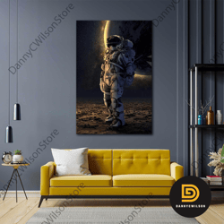 Astronaut Wall Art, Space Canvas Art, Planet Wall Decor, Roll Up Canvas, Stretched Canvas Art, Framed Wall Art Painting