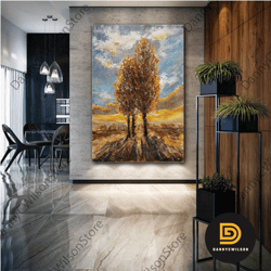 Autumn Wall Art, Tree Canvas Art, Modern Wall Decor, Roll Up Canvas, Stretched Canvas Art, Framed Wall Art Painting