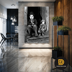 Charli Chaplin Wall Art, Movie Poster Wall Decor, Roll Up Canvas, Stretched Canvas Art, Framed Wall Art Painting