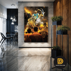 Lionel Messi Wall Art, Goat Canvas Art, Football Wall Art, Messi Wall Decor, Roll Up Canvas, Stretched Canvas Art, Frame