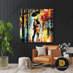 Love Wall Art, Autmn Wal Art, Couple Canvas Art, Roll Up Canvas, Stretched Canvas Art, Framed Wall Art Painting