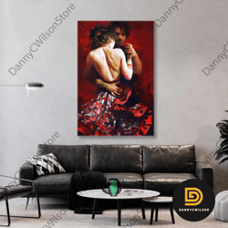 Lover Wall Art, Dance Canvas Art, Tango Wall Art, Living Room Wall Decor, Roll Up Canvas, Stretched Canvas Art, Framed W