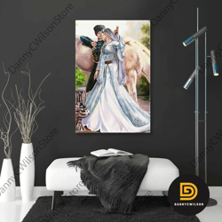 Lover Wall Art, Nomad Couple Canvas Wall Art, Dance Wall Art Decor, Roll Up Canvas, Stretched Canvas Art, Framed Wall Ar