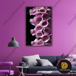 Macro Shot Purple Flower Landscape Nature Roll Up Canvas, Stretched Canvas Art, Framed Wall Art Painting