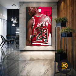 Michael Jordan Wall Art, Basketball Canvas Art, Nba Wall Decor, Roll Up Canvas, Stretched Canvas Art, Framed Wall Art Pa