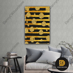 Modern Gold Decorative Gold Look Roll Up Canvas, Stretched Canvas Art, Framed Wall Art Painting