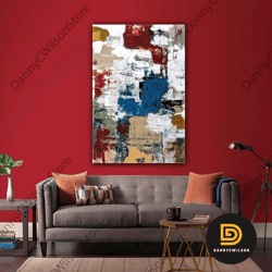Oil Painting Look Abstract Modern Textured Roll Up Canvas, Stretched Canvas Art, Framed Wall Art Painting