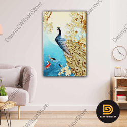 Peacock Nature Landscape Roll Up Canvas, Stretched Canvas Art, Framed Wall Art Painting
