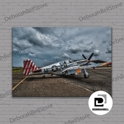 Fighter North American P-51 BC Mustang Canvas, Mustang Wall Art - P-51 BC Mustang Poster - P-51 BC Mustang Home Decor, R