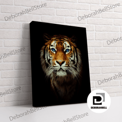 tiger canvas wall art, animal painting, tiger rolled canvas, animal canvas wall art, tiger poster, ready to hang, framed