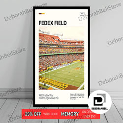 FedExField Print  Washington Commanders Canvas  NFL Art  NFL Stadium Canvas   Oil Painting  Modern Art   Travel Print, F