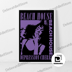 beach house music gig concert canvas classic retro rock vintage wall art print decor canvas canvas, framed canvas ready