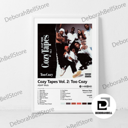 cozy tapes vol 2 too cozy - asap mob album canvas, music canvas, custom canvas, hd print wall decor canvas canvas, frame