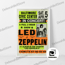 led zeppelin music gig concert canvas classic retro rock vintage wall art print decor canvas canvas, framed canvas ready