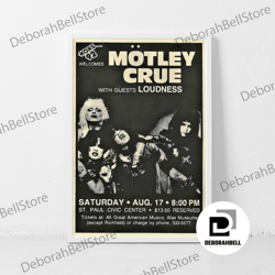 motley crue music gig concert canvas classic retro rock vintage wall art decor canvas canvas, framed canvas ready to han