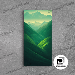 framed canvas ready to hang, emerald green landscape, rolling hills of ireland, framed canvas print, ready to hang frame