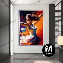 ballerina canvas, effect ballerina girl painting,ballerina wall art, home decor, ballerina canvas print, ballerina girl