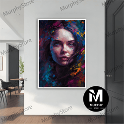 Colorful Woman Modern Canvas, Modern Painting, Wall Art, Modern Canvas, Abstract Art, Canvas Art, Decor For Gift, Woman