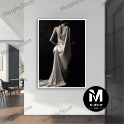 White Dress Modern Canvas, Modern Painting, Wall Art, Modern Canvas, Abstract Art, Canvas Art, Decor For Gift, Woman Por