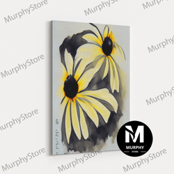 Decorative Wall Art, Black Eyed Susan Flower, Watercolor Flower Art, Floral Art, Gifts For Her, Framed Canvas Print, Wal