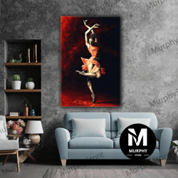 Ballet Woman Ballerina Roll Up Canvas, Stretched Canvas Art, Framed Wall Art Painting